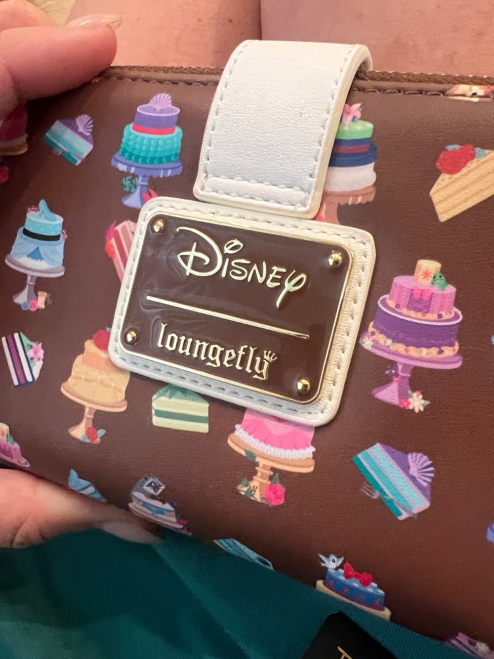 Loungefly Disney Princess Cakes Zip Around Wallet brown white NWT - Picture 9 of 9
